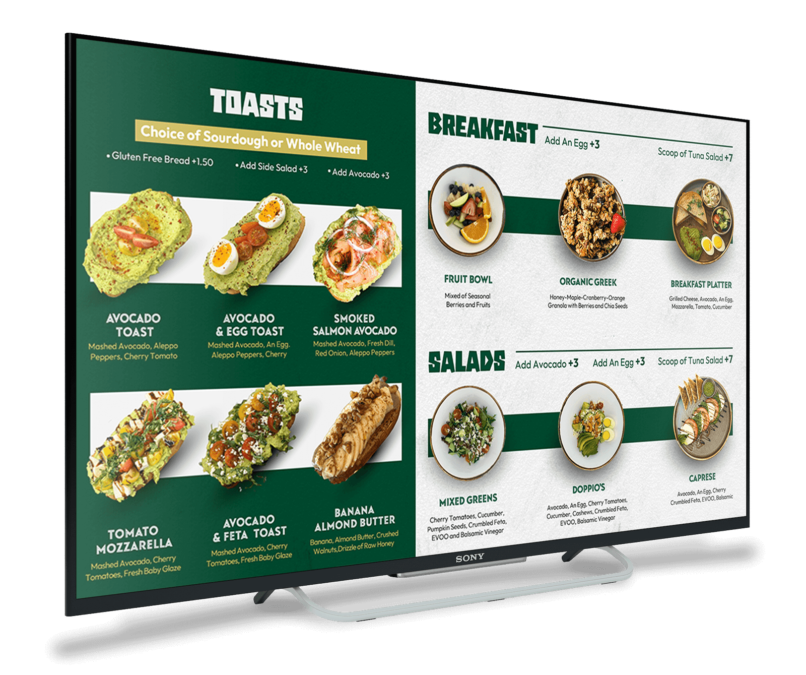 Animated Digital Menu Board Screen