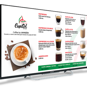 Digital Coffee Shop Menu Board – Animated LED Display Design